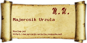 Majercsik Urzula névjegykártya